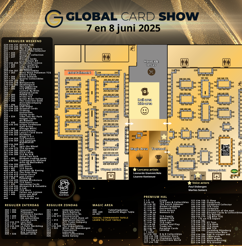 Plattegrond Global Card Show Juni 2025